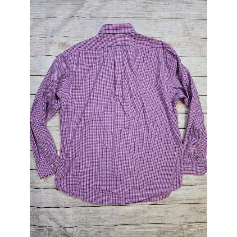 Polo Ralph Lauren Men Shirt Multi Plaid Custom Fit 17.5 Long Sleeve Button Down